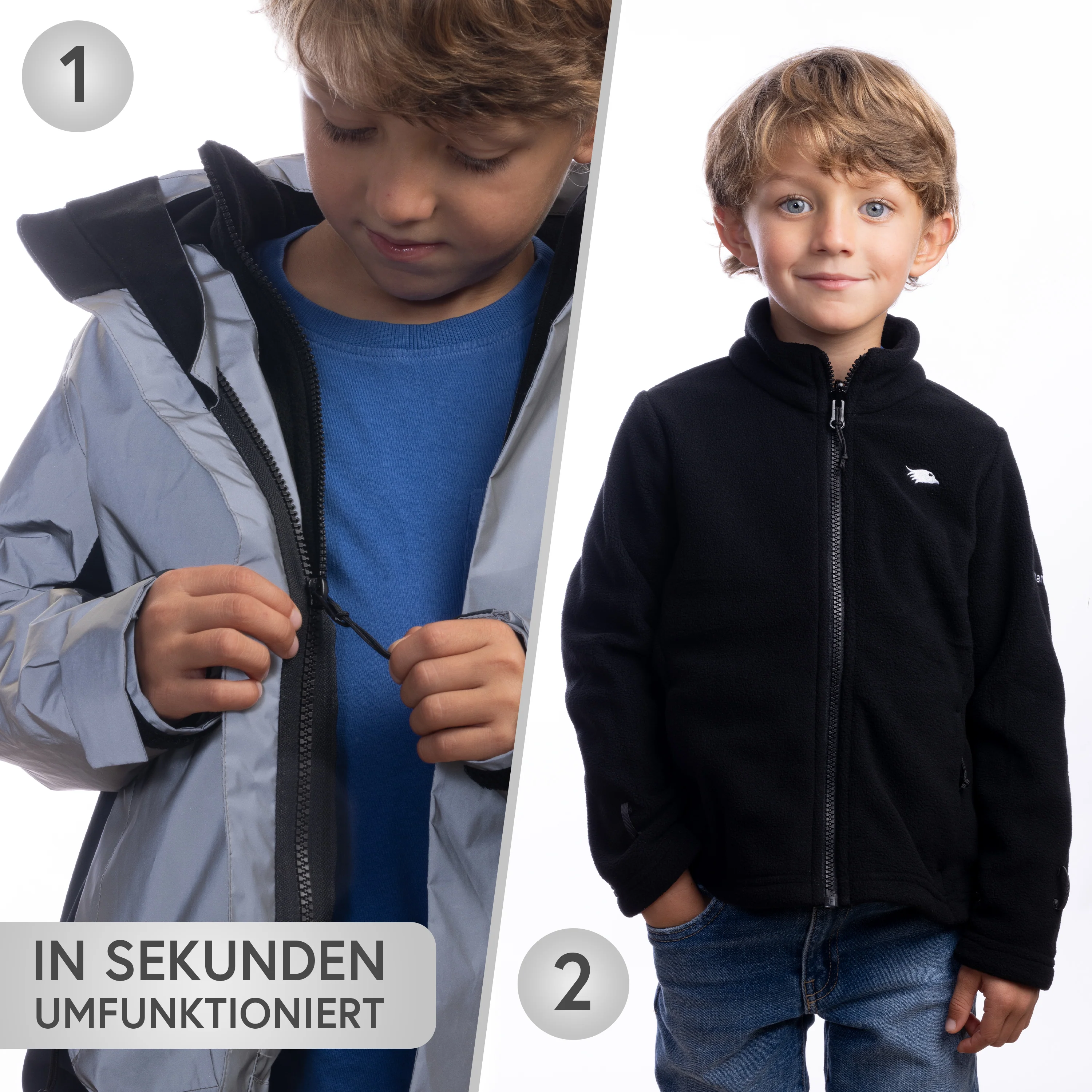 3in1 Smart Jacket - Reflektierende Jacke mit Fleece Zipp-In für Kinder & Jugendliche - Image 3