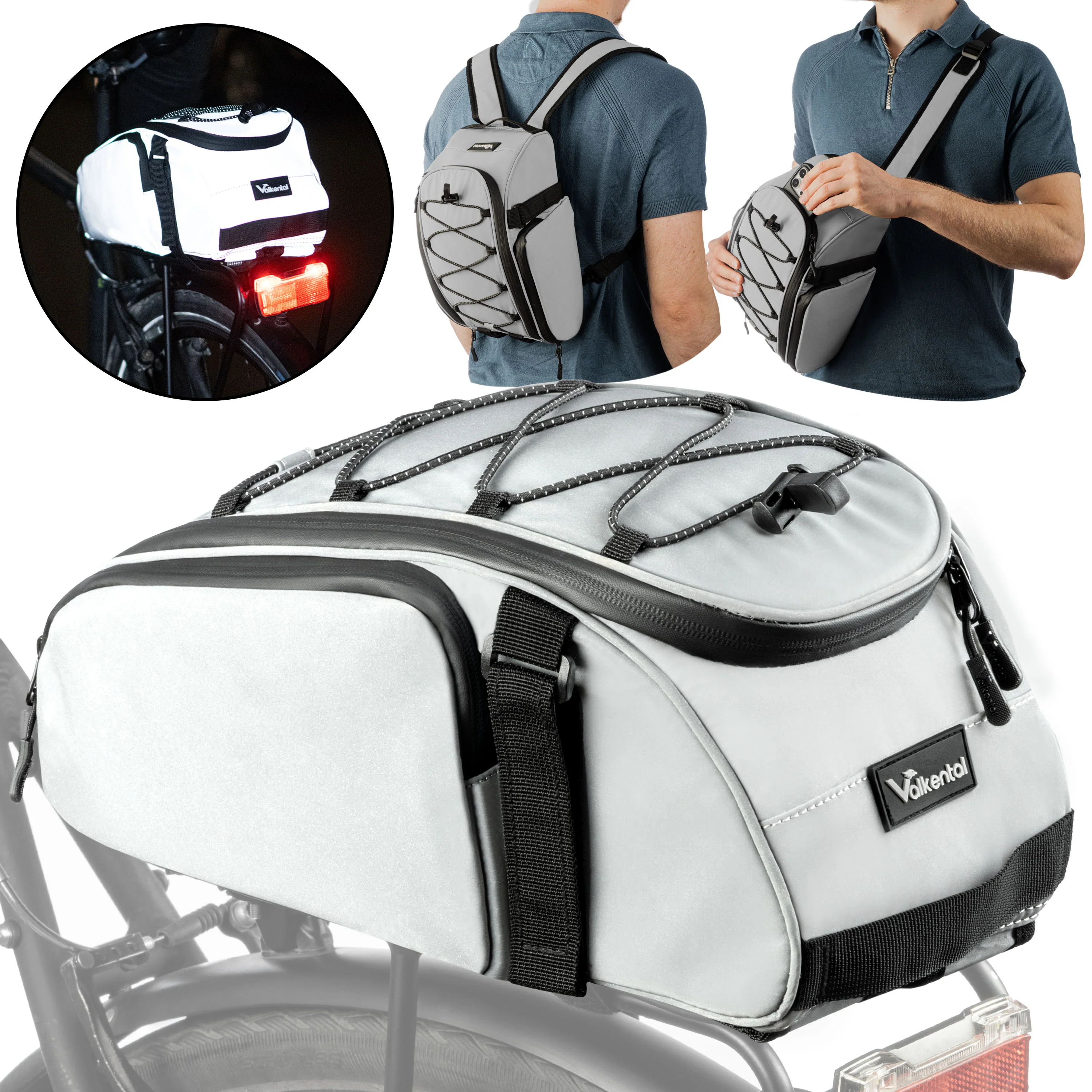 Trunk Bag - Aufliegende 3in1 Gepäckträgertasche mit Rucksackfunktion - Image 11