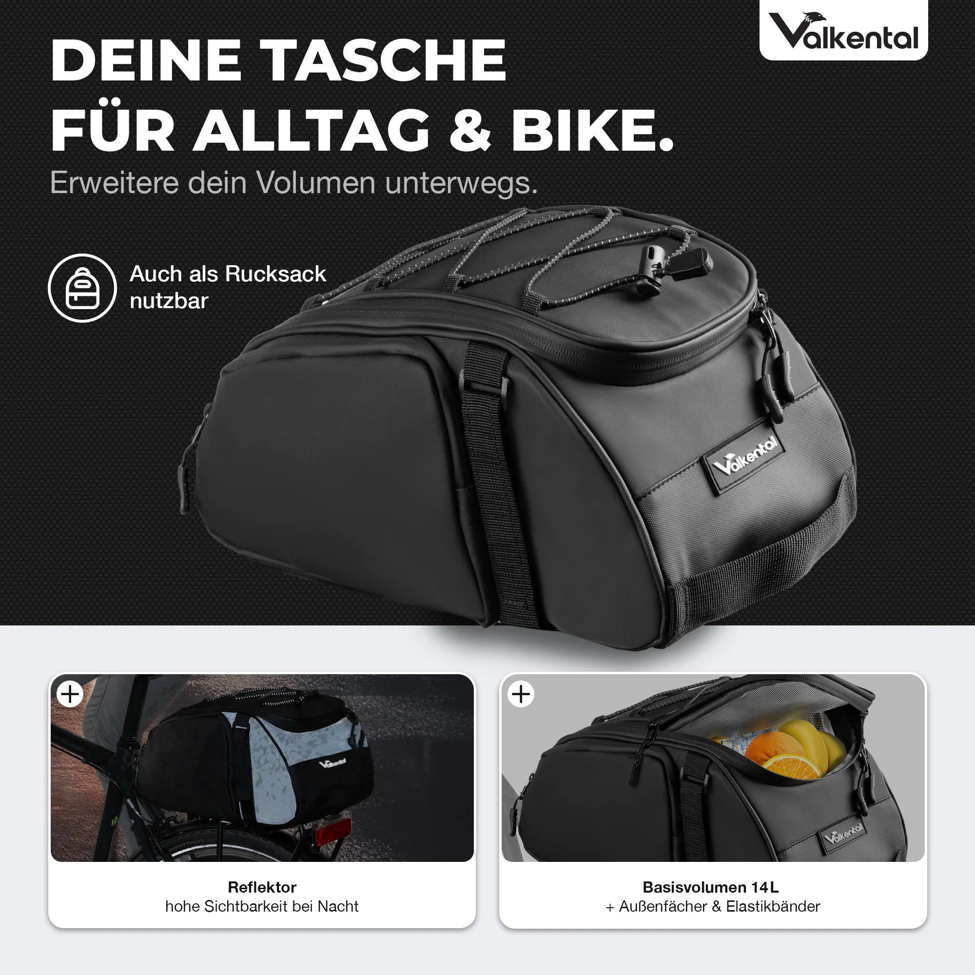 Trunk Bag - Aufliegende 3in1 Gepäckträgertasche mit Rucksackfunktion - Image 34