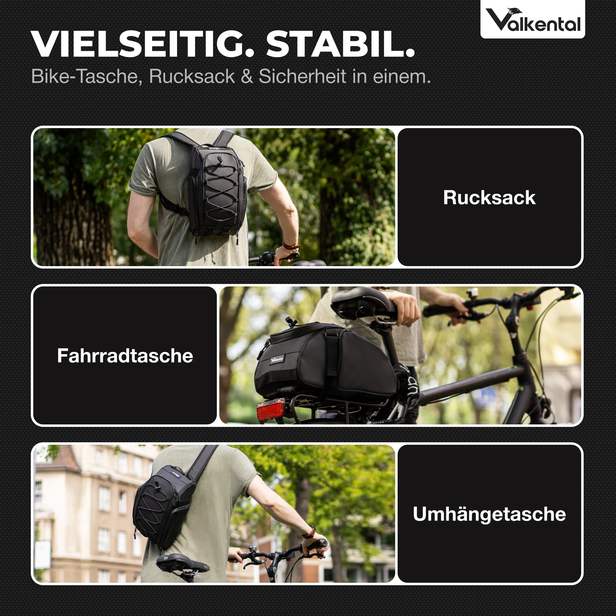 Trunk Bag - Aufliegende 3in1 Gepäckträgertasche mit Rucksackfunktion - Image 6