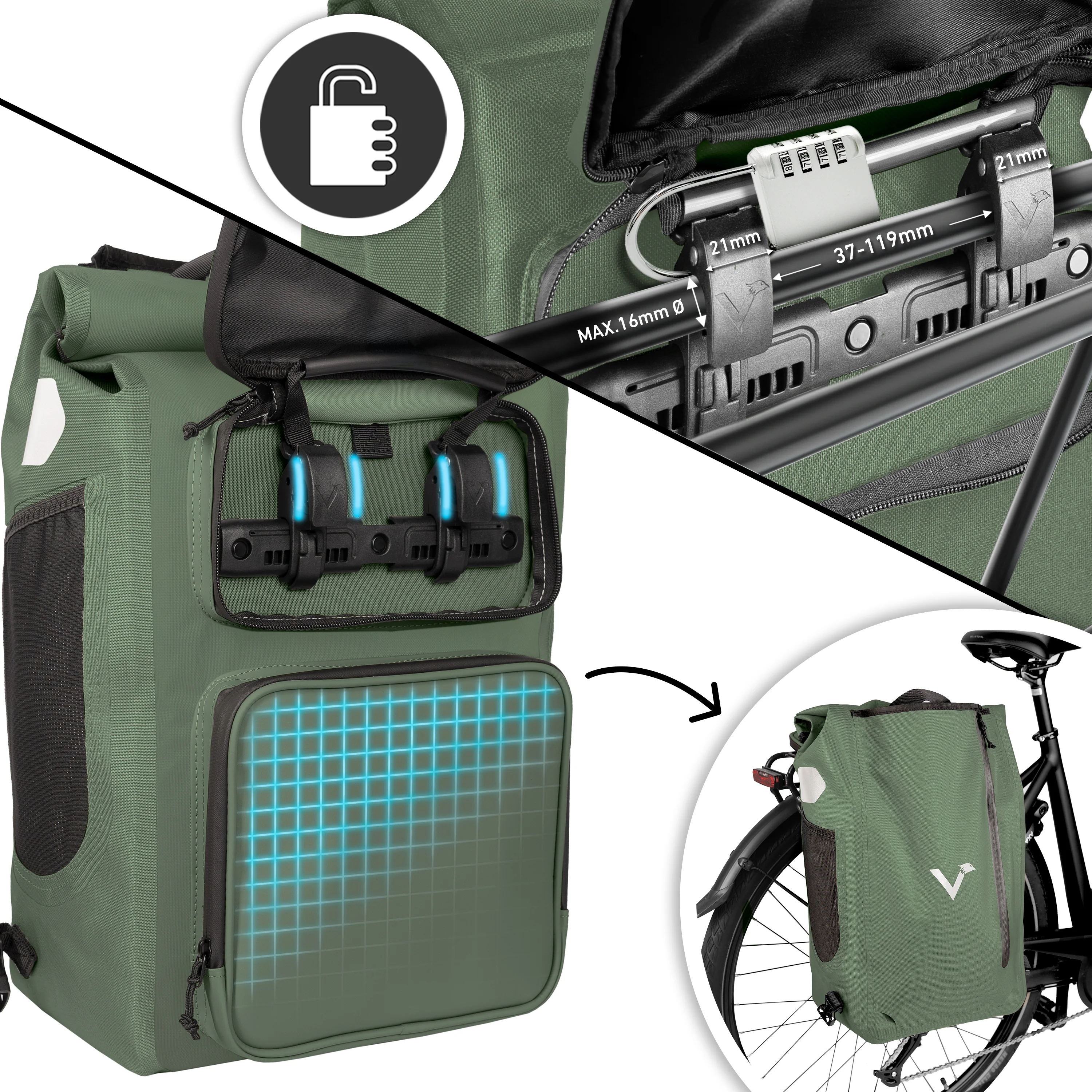 UrbanX 2.0 - 2in1 Fahrradtasche & Rucksack für die Stadt - Image 26