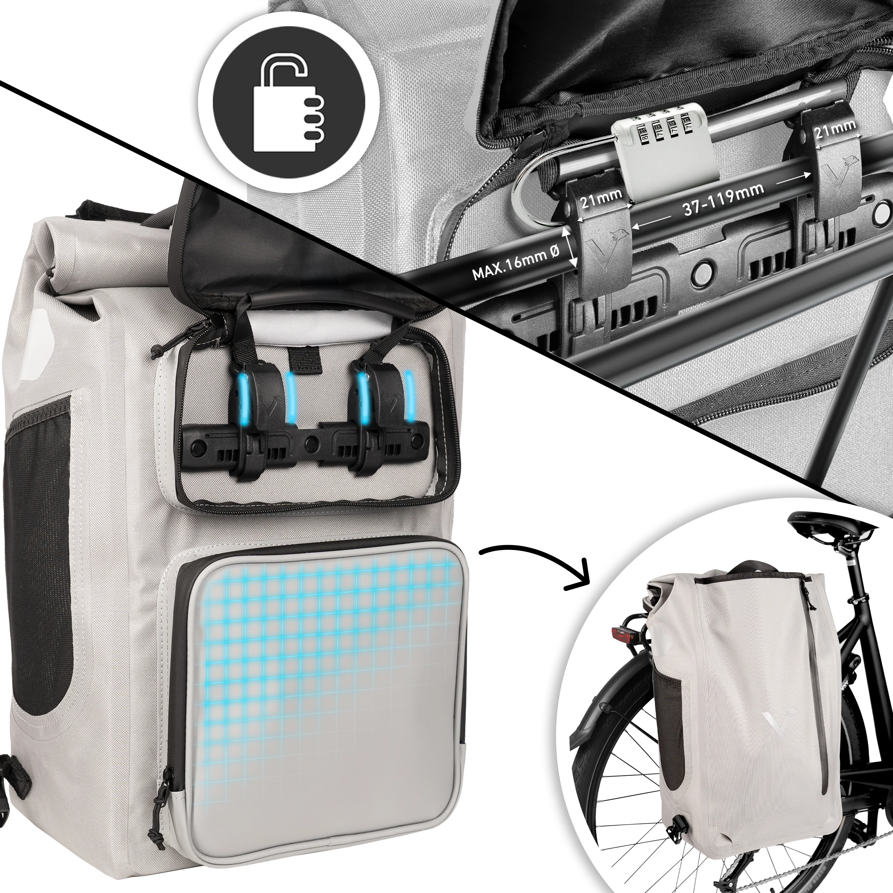 UrbanX 2.0 - 2in1 Fahrradtasche & Rucksack für die Stadt - Image 7