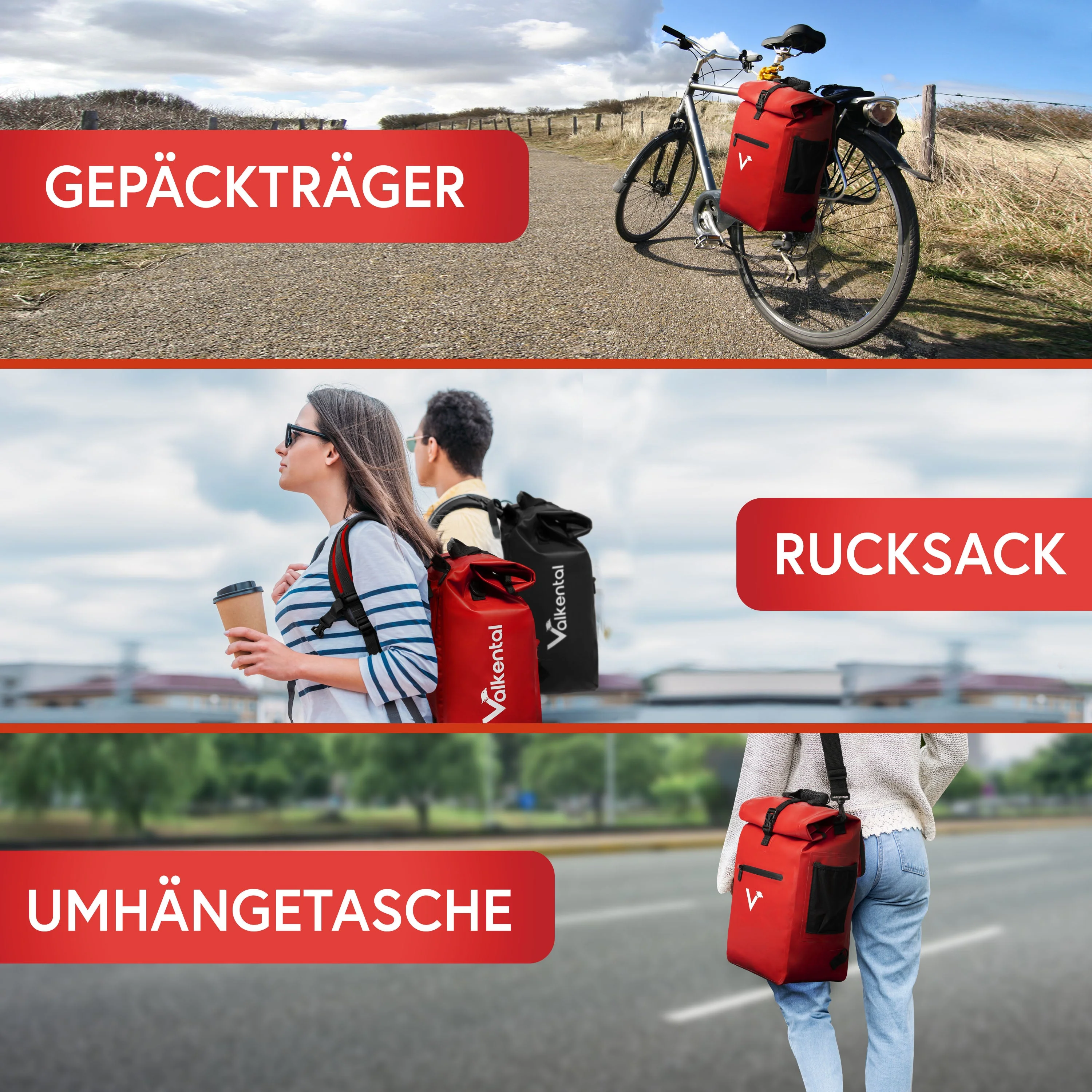 ValkOne 3in1 Fahrradtasche - perfekt für deinen Alltag! - B-WARE - Image 29