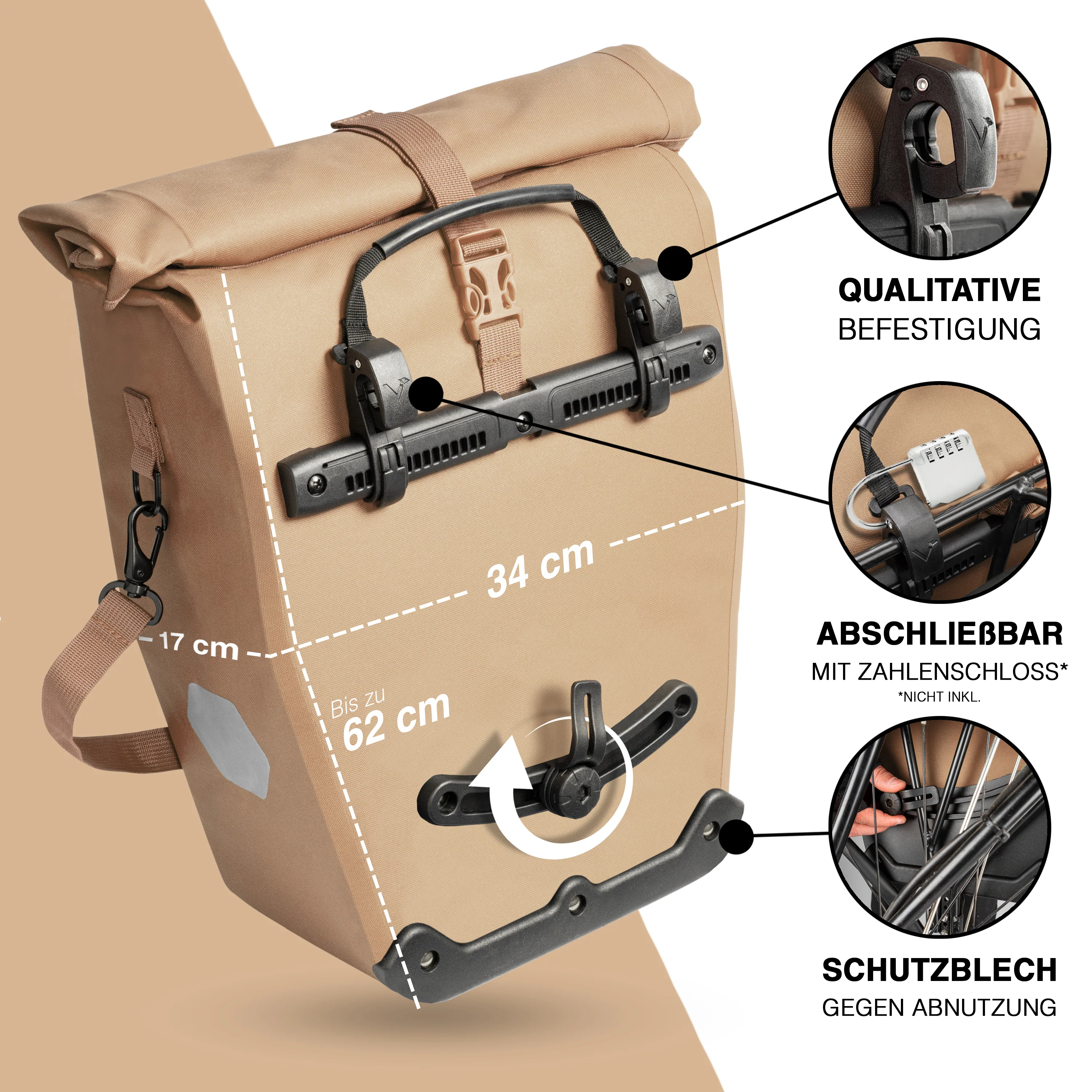 Bike Bag Urban - Praktische 2in1 Gepäckträgertasche im urbanen Look - Image 14