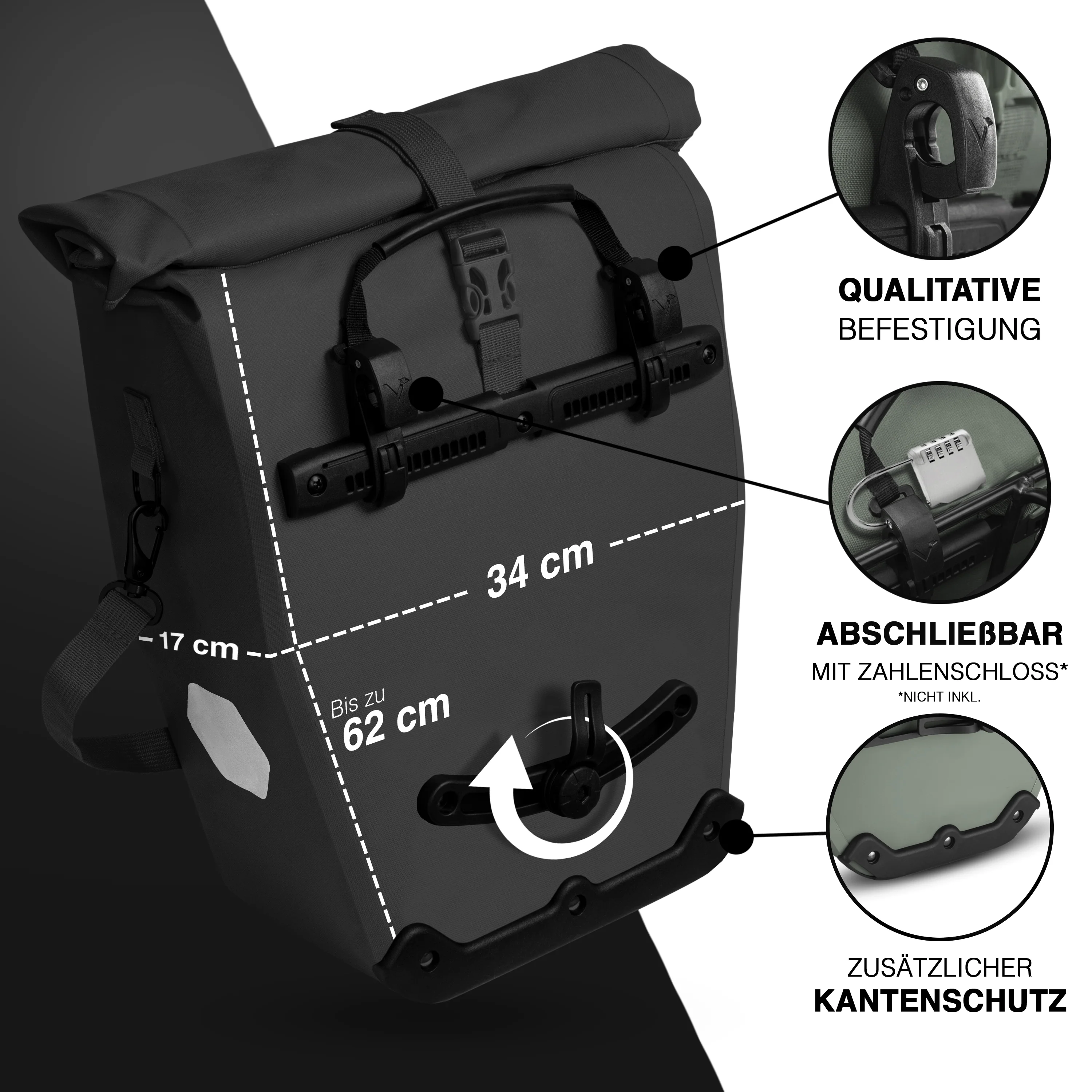 Bike Bag Urban - Praktische 2in1 Gepäckträgertasche im urbanen Look - Image 20