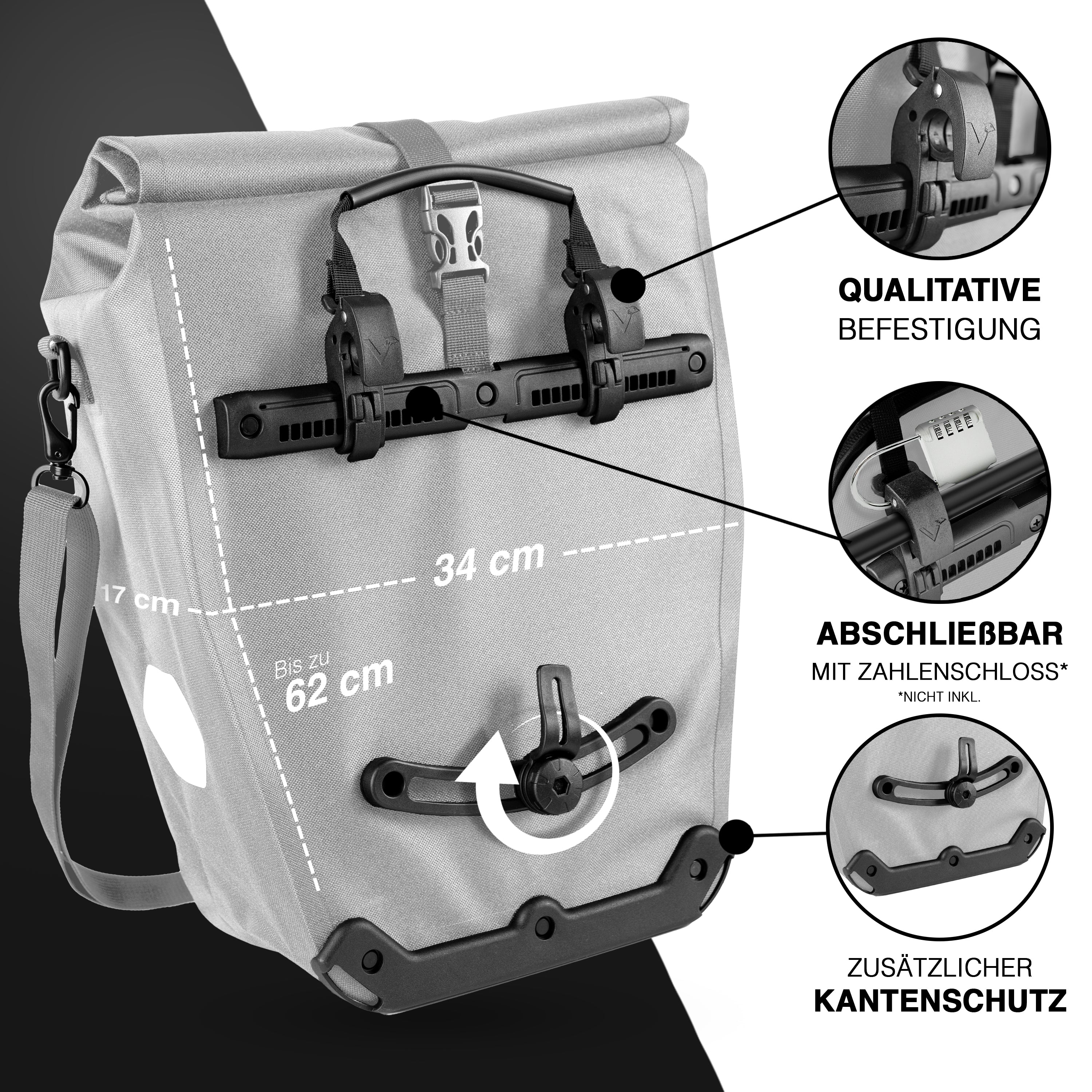 Bike Bag Urban - Praktische 2in1 Gepäckträgertasche im urbanen Look - Image 35