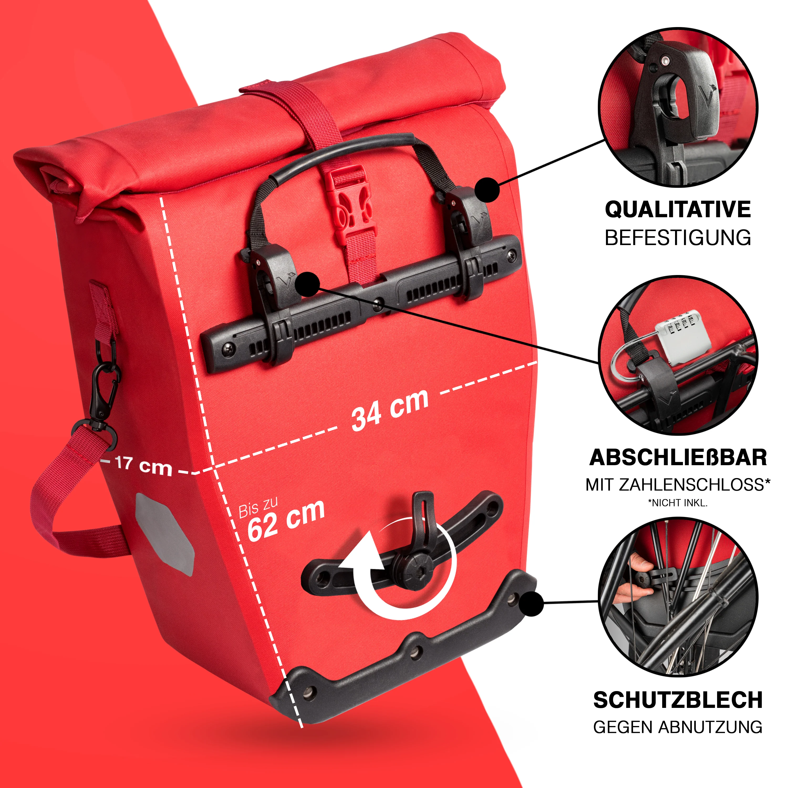 Bike Bag Urban - Praktische 2in1 Gepäckträgertasche im urbanen Look - Image 8