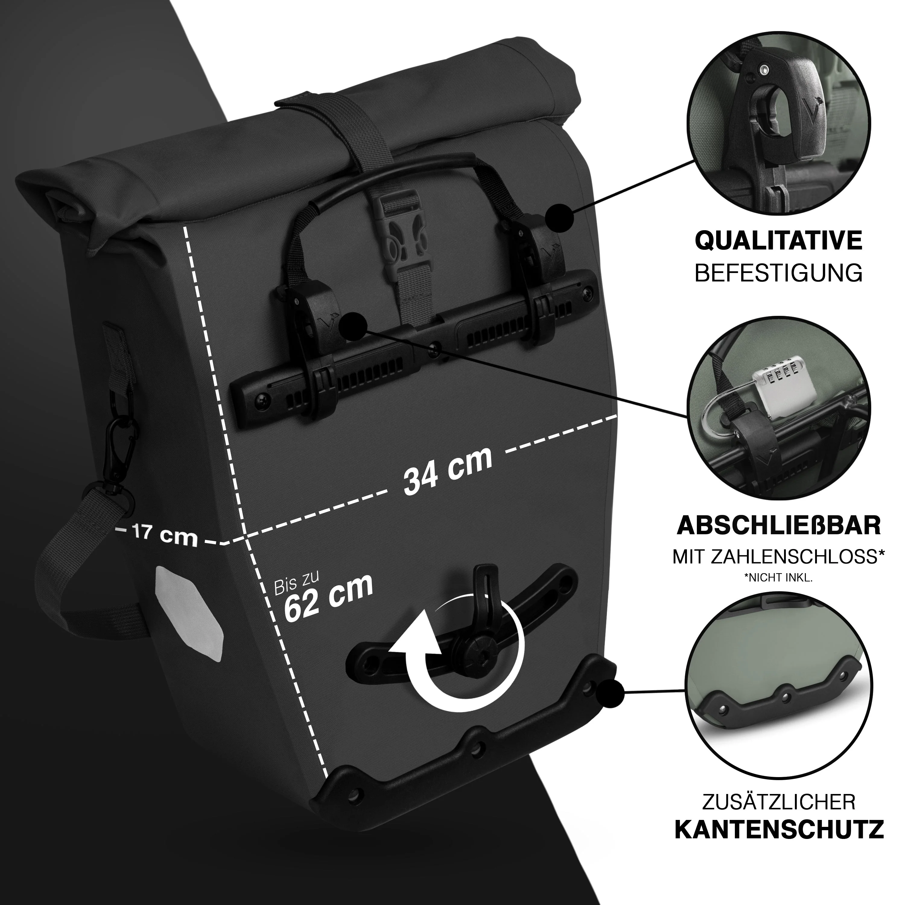 ValkOcean - Praktische & schicke 2in1 Gepäckträgertasche | Bundle - Image 20