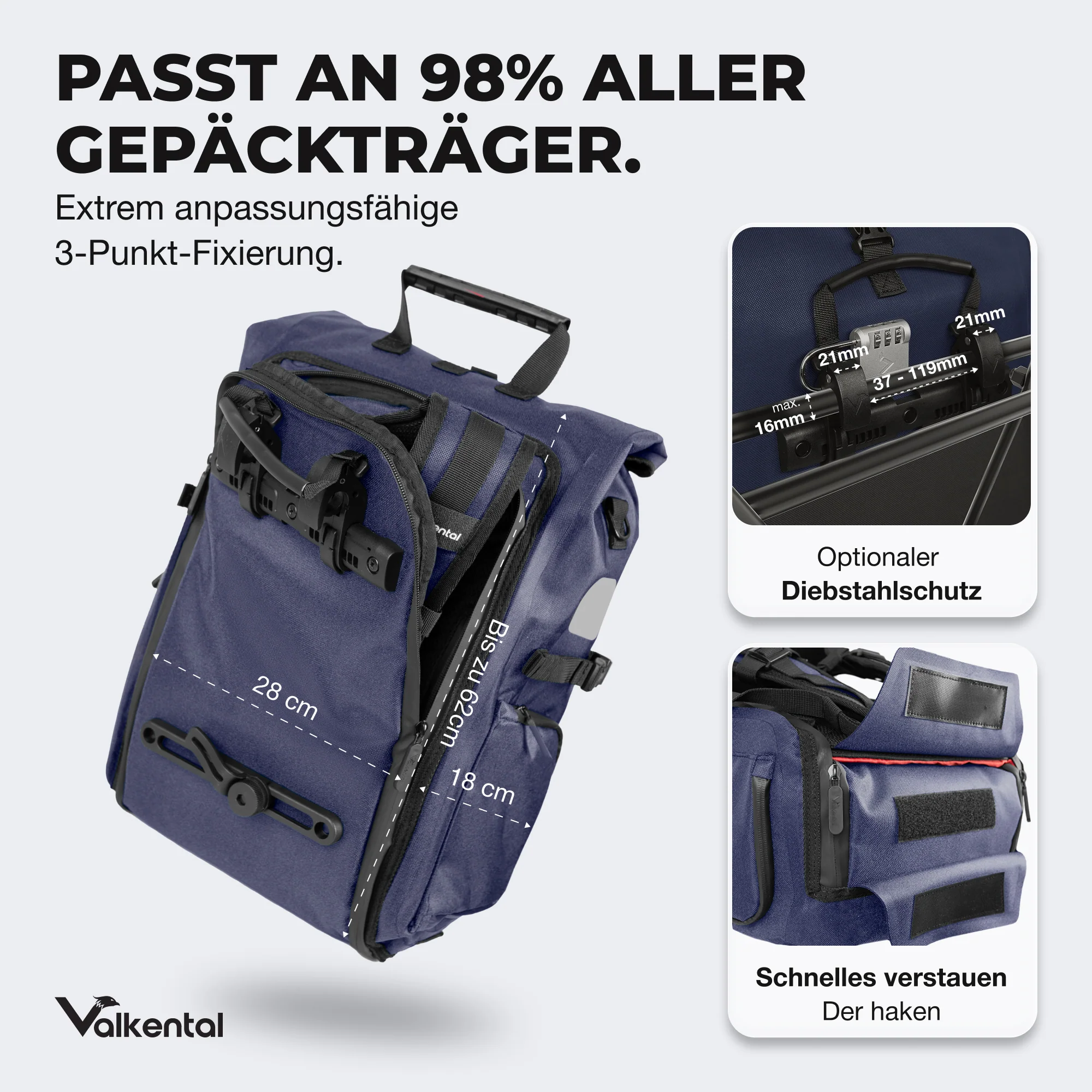 ValkPro 3in1 Fahrradtasche - hochfunktionales Multitalent - Image 12