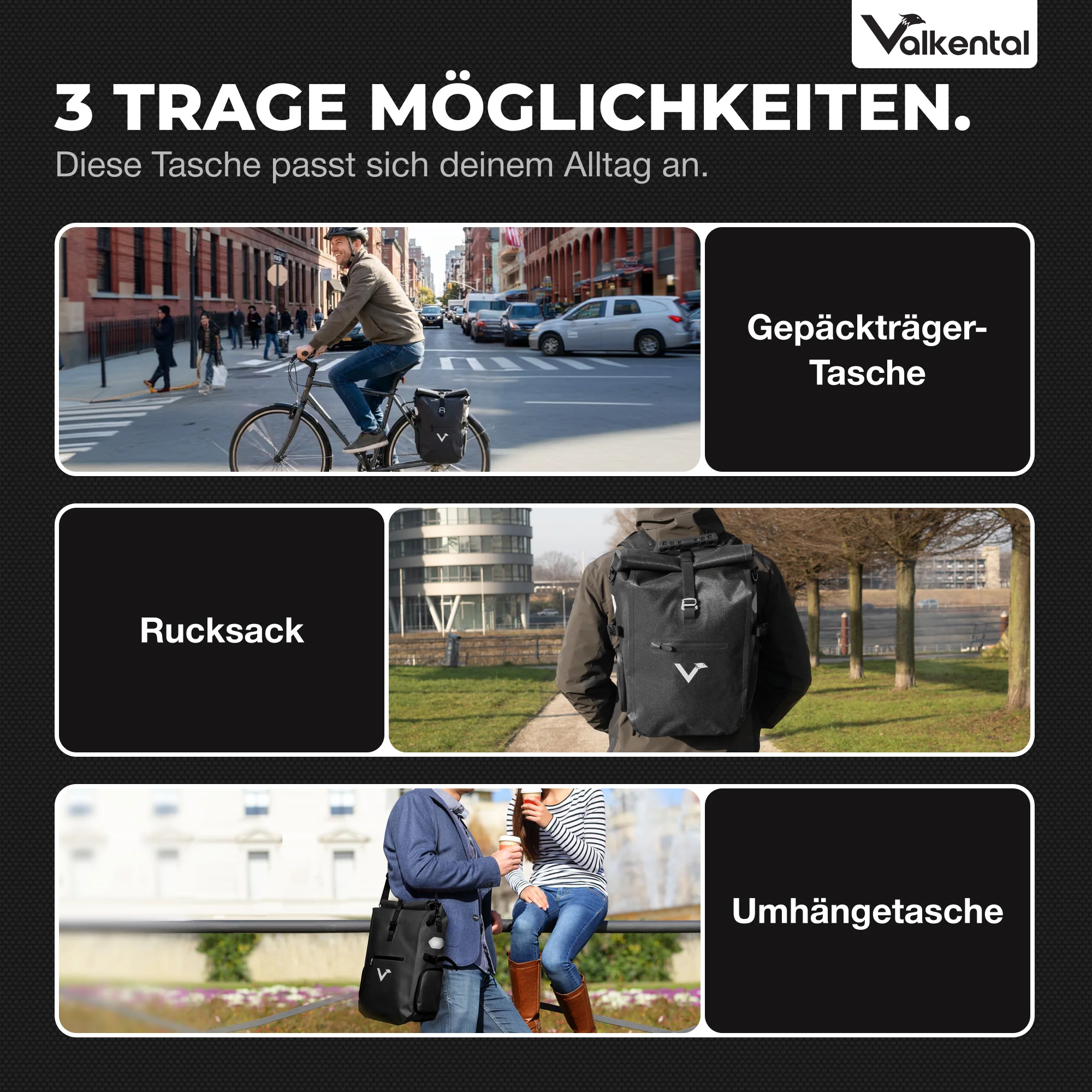 ValkPro 3in1 Fahrradtasche - hochfunktionales Multitalent - Image 23