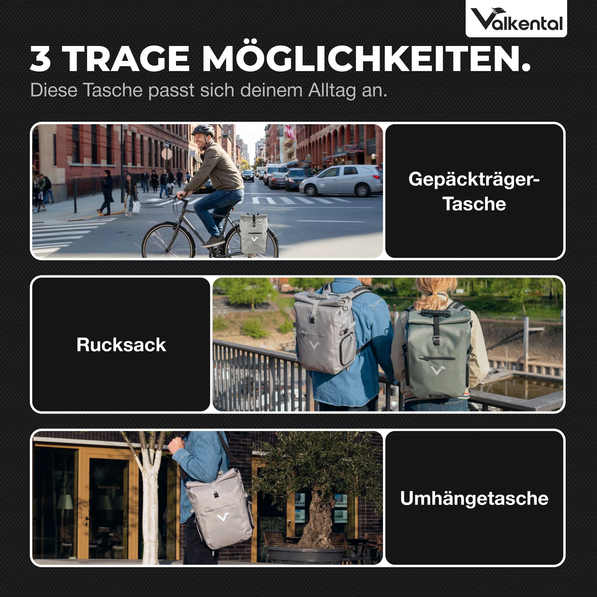 ValkPro 3in1 Fahrradtasche - hochfunktionales Multitalent - Image 3