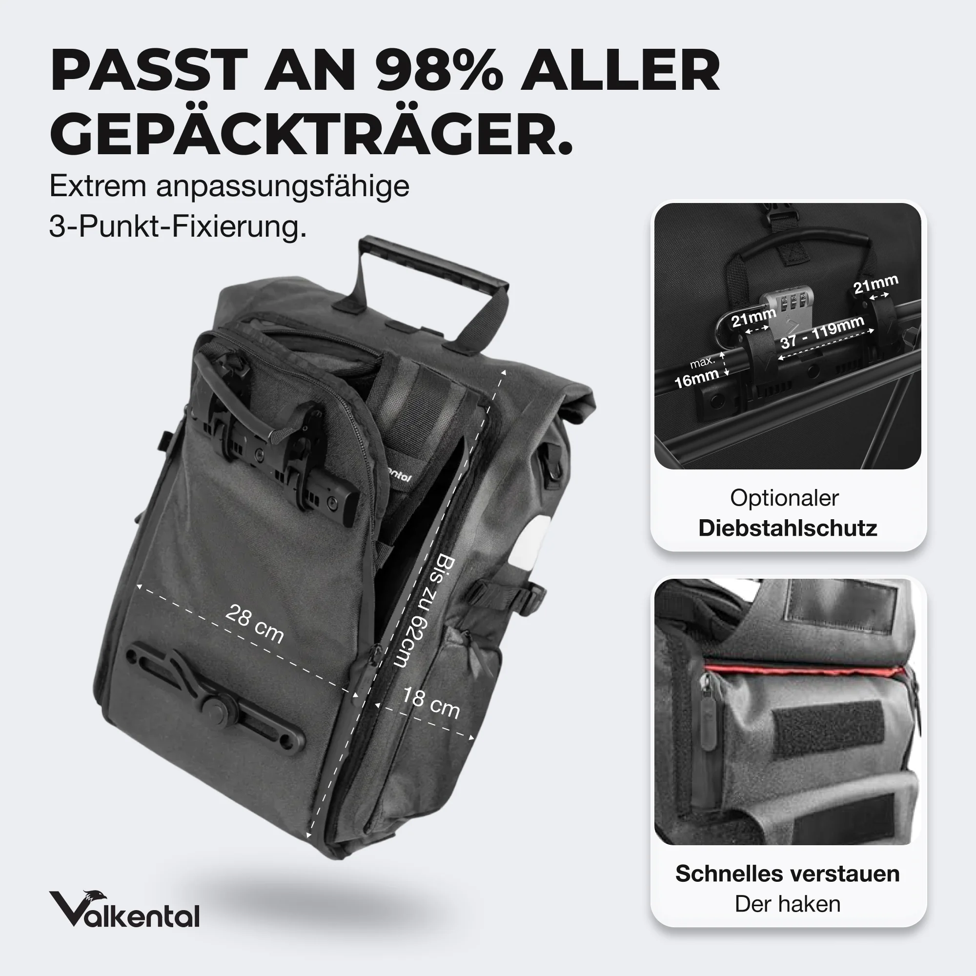 ValkPro 3in1 Fahrradtasche - hochfunktionales Multitalent - Image 32