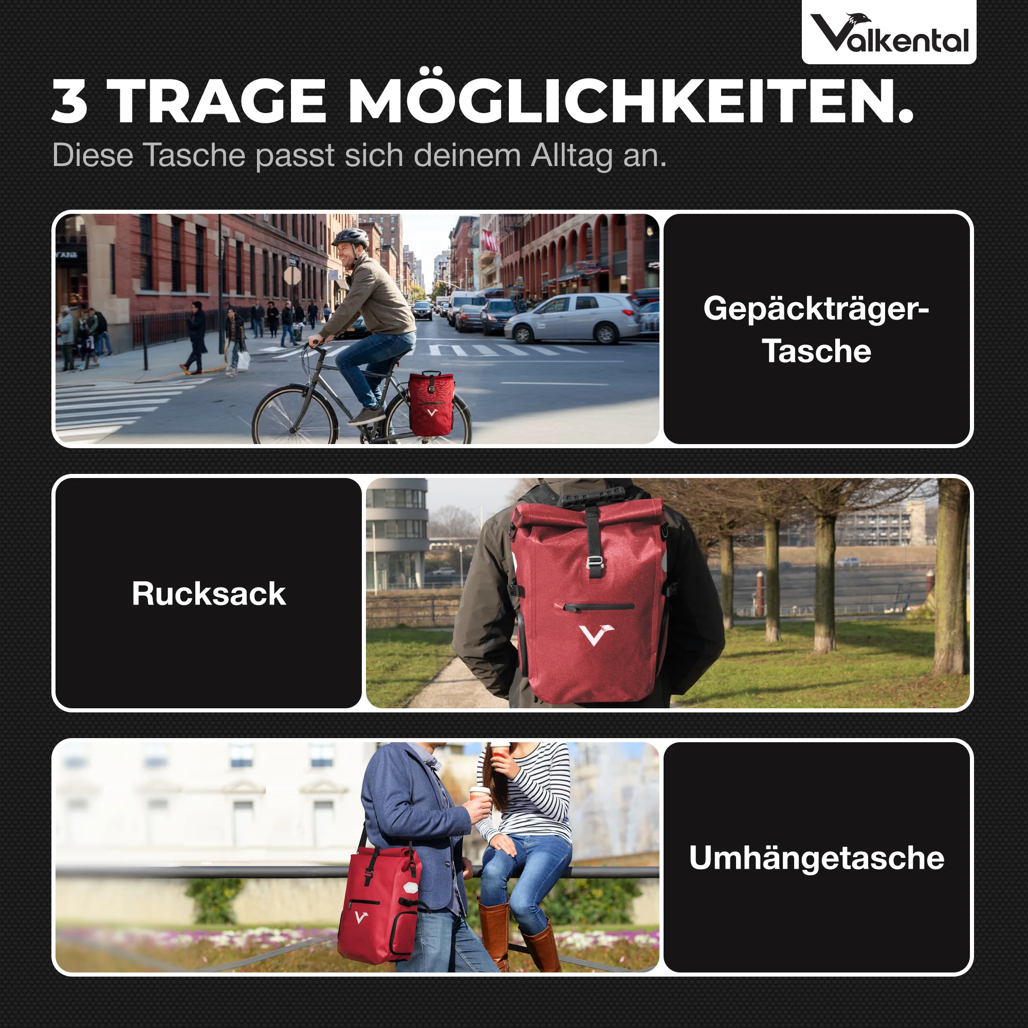 ValkPro 3in1 Fahrradtasche - hochfunktionales Multitalent - Image 37