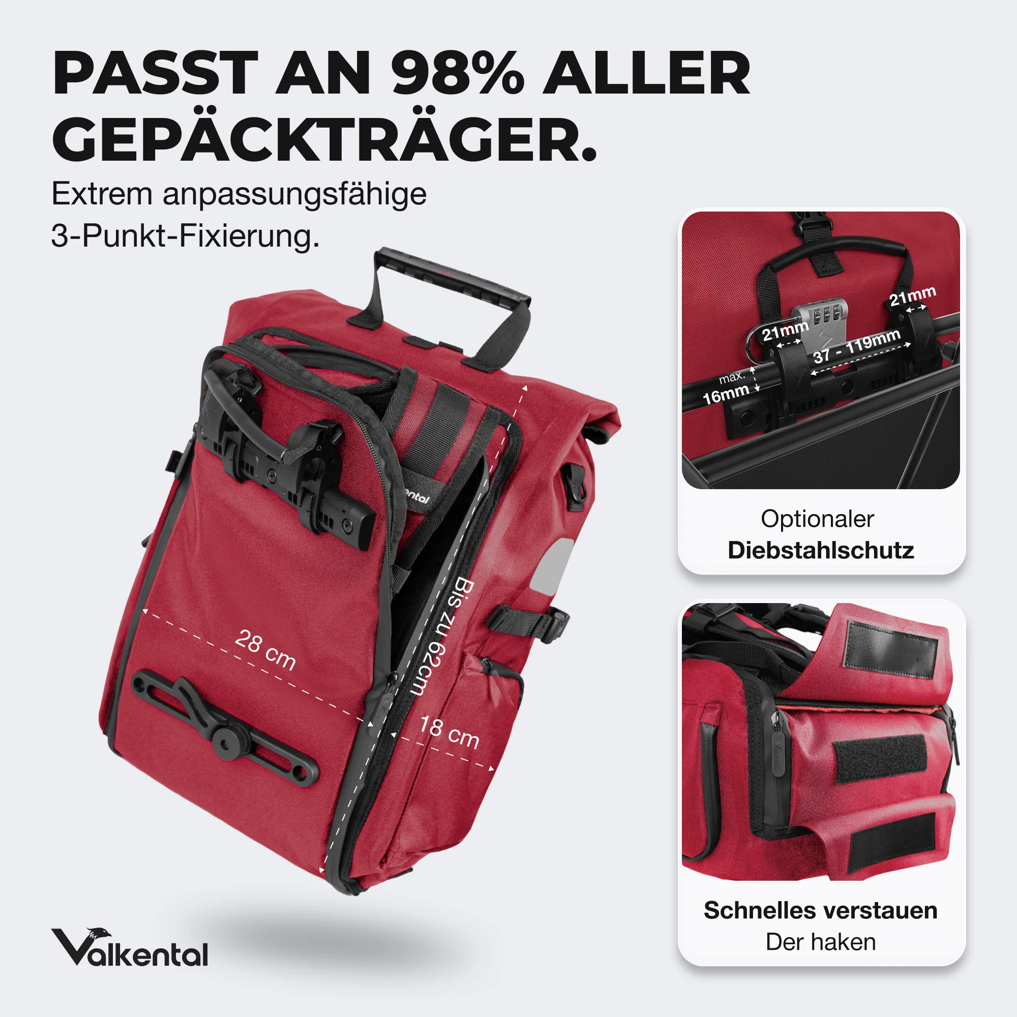 ValkPro 3in1 Fahrradtasche - hochfunktionales Multitalent - Image 39