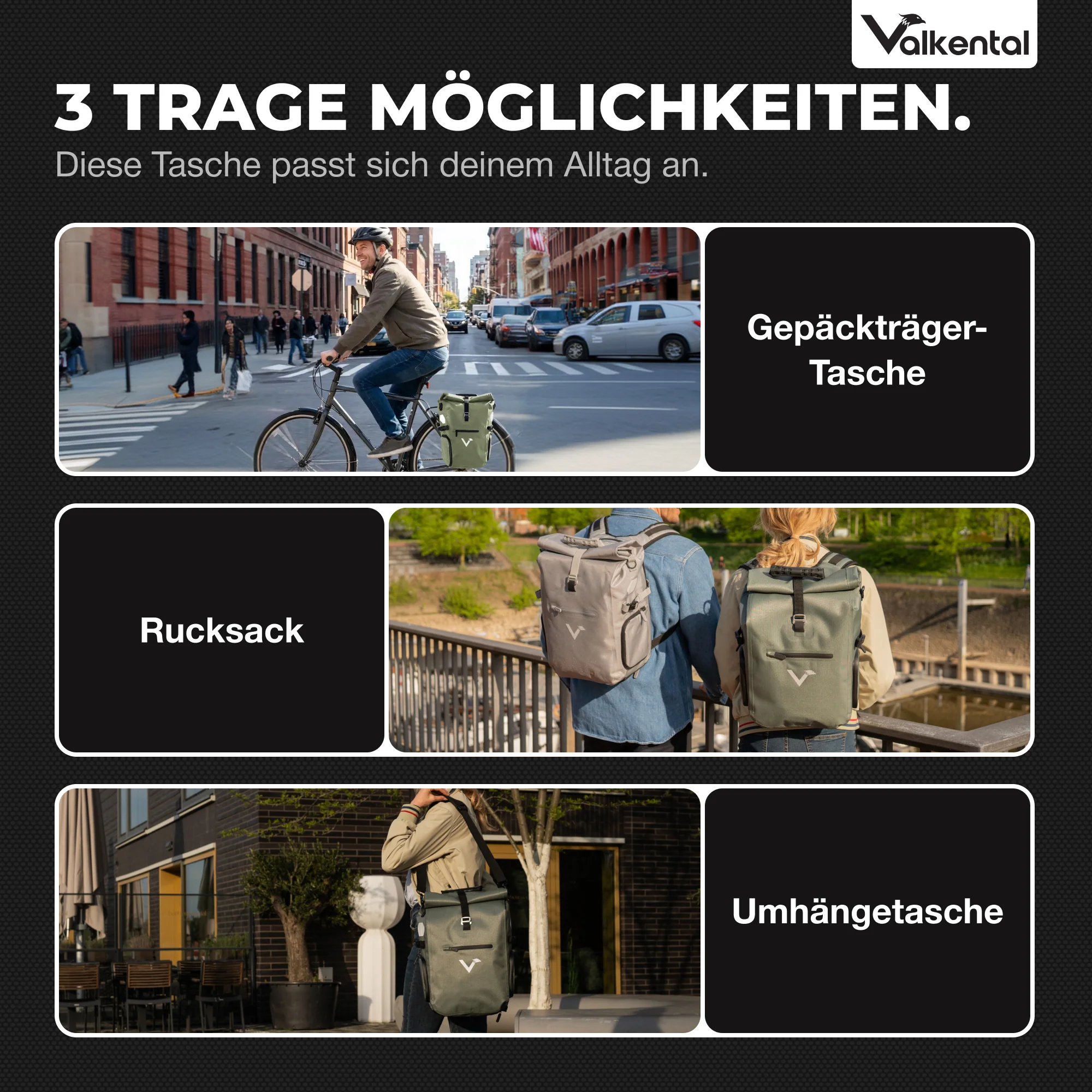 ValkPro 3in1 Fahrradtasche - hochfunktionales Multitalent - Image 44