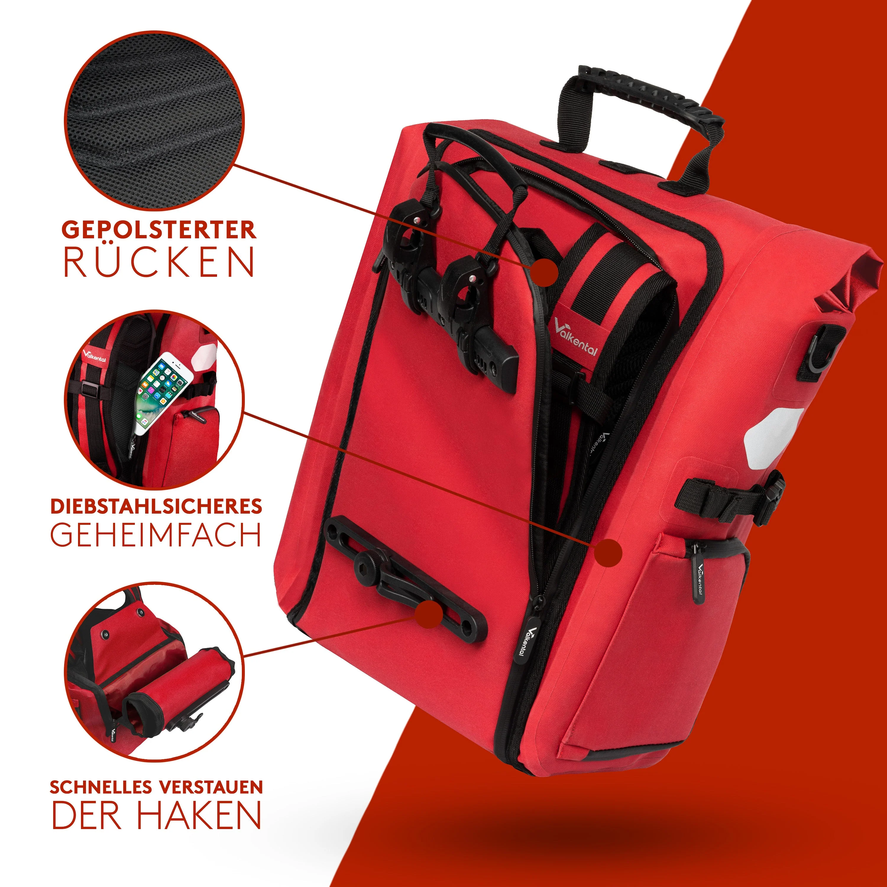 ValkPro 3in1 Fahrradtasche - hochfunktionales Multitalent - B-WARE - Image 12