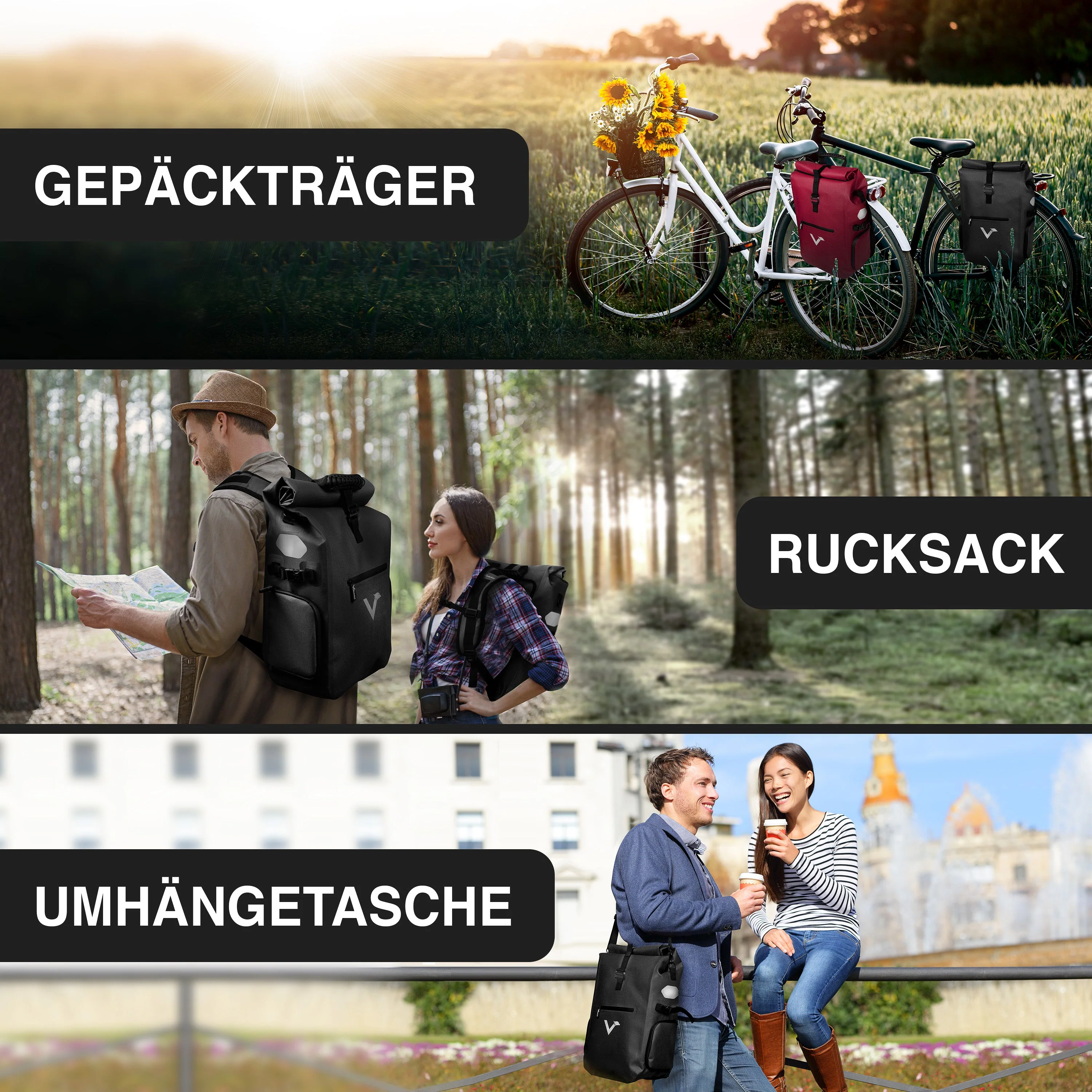 ValkPro 3in1 Fahrradtasche - hochfunktionales Multitalent - B-WARE - Image 23